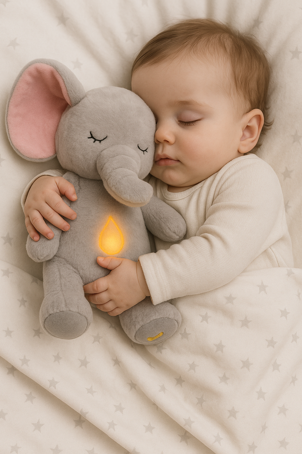 Breathing Elephant Teddy | Soothing Elephant Plush – Breathing, Light & Music Buddy