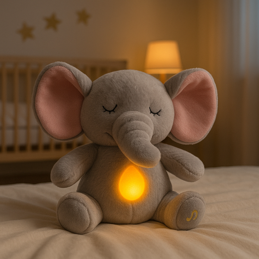 Breathing Elephant Teddy | Soothing Elephant Plush โ Breathing, Light & Music Buddy